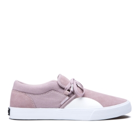 Supra Mens CUBA Low Top Shoes Mauve/white | US-16541